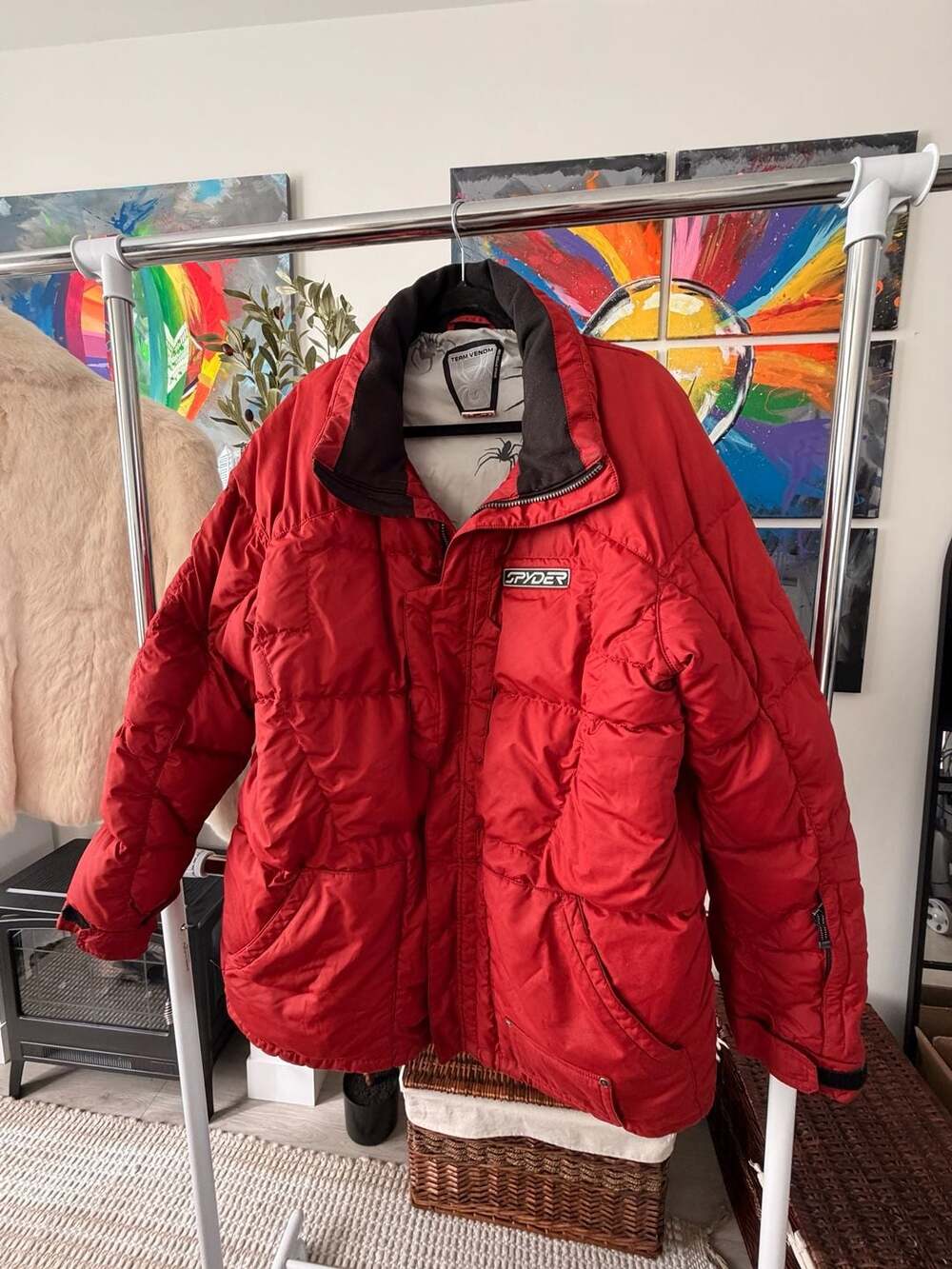 Spyder Team Venom USA Olympic Puffer Jacket Red Sportswear Winter Coat XL